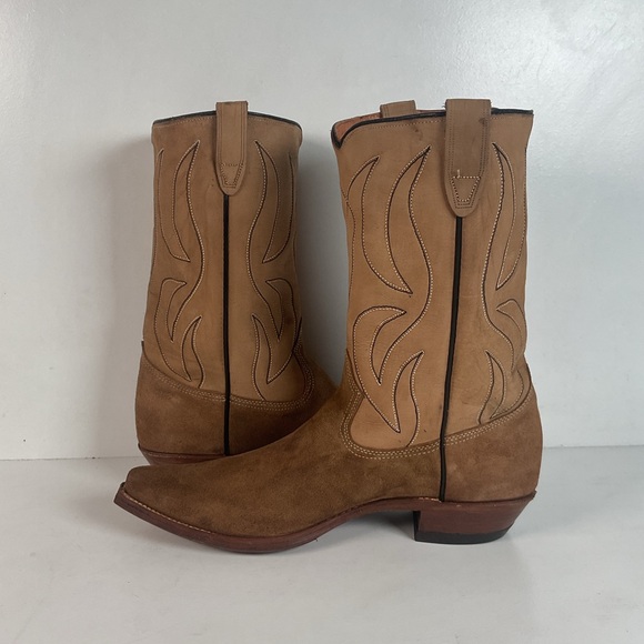 1960s Rodeo Suede Cowboy Boots 11.5 D Rough Out USA Made - Picture 15 of 16